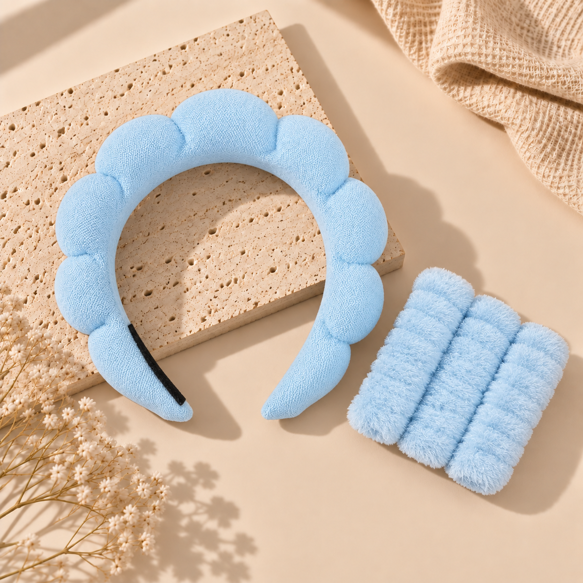 Bandeau skincare et manchettes absorbantes VELUNE